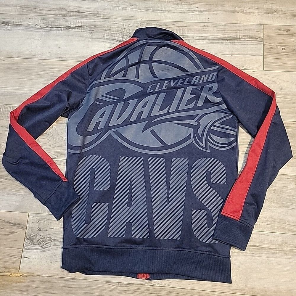 Cleveland Caviar Jacket Adult Small Full Zip Track Blue Maroon Pockets